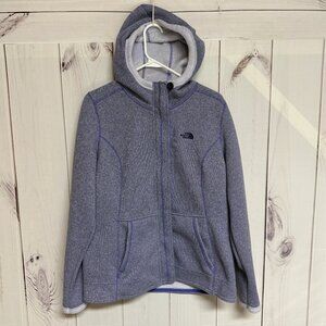 The North Face Women’s Banderita Hooded Fleece Jacket – Heather Purple/Blue – L